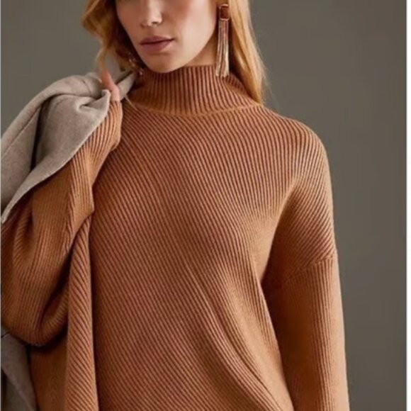 Anthropologie Maeve The Meredith Mock Knit Boxy Pullover Sweater XS - Picture 1 of 4